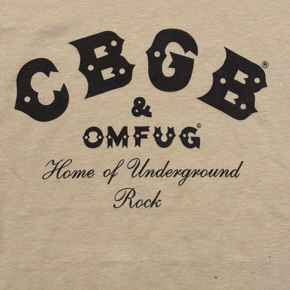 CBGB & OMFUG T-Shirt Mens S Vintage 90s Ringer Tee Gray Black Trim Made in USA - Picture 2 of 7